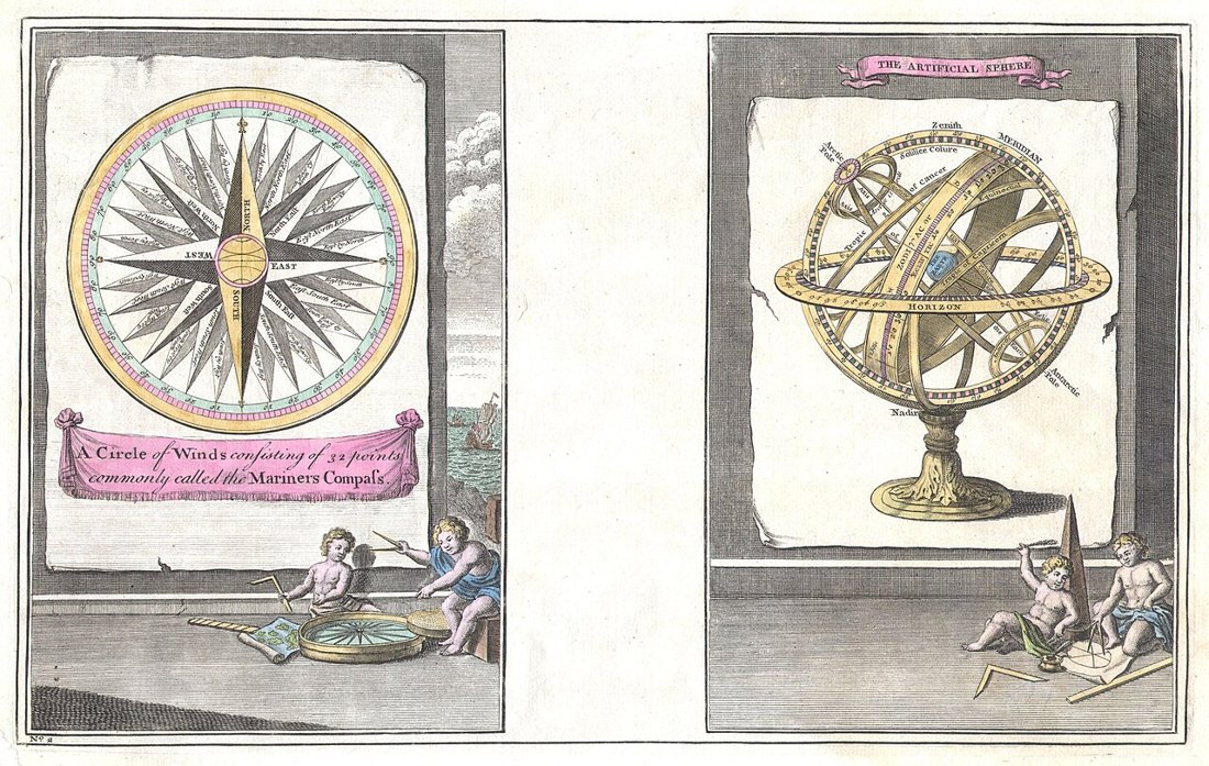Armillary sphere, Emanuel Bowen, 1748