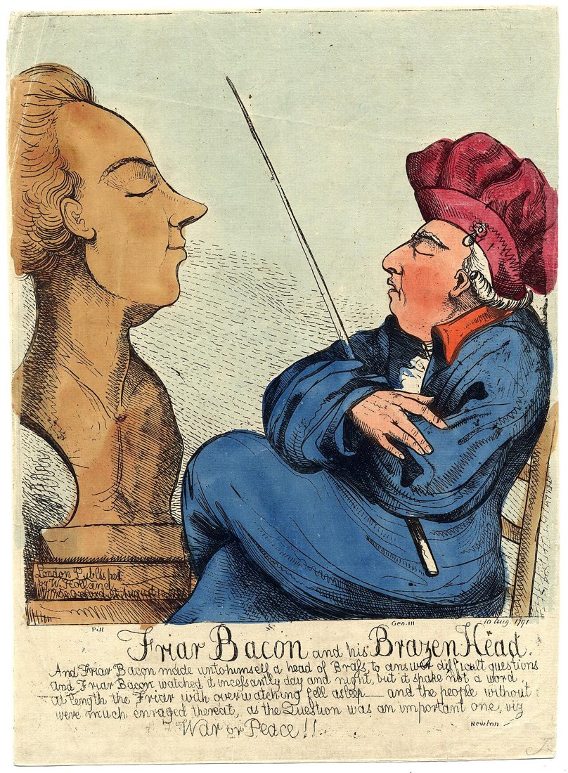 Friar Bacon and his Brazen Head (British Museum print)