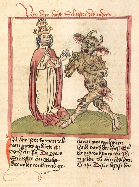 Sylvester II and the Devil, Cod. Pal. germ. 137, c.1460